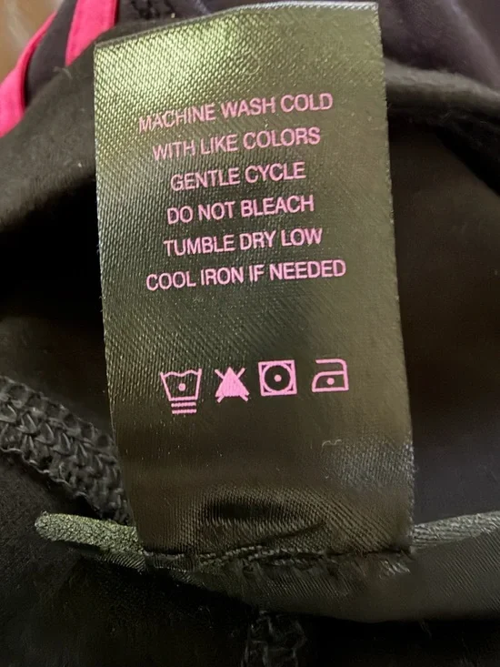 Slim-Sation by Multiples Leggings Size XL Black Floral Side Stretch Pull-On - Picture 5 of 5